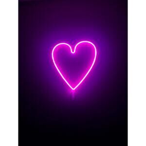 LED Neon Light Pink Heart Shape Wall Hanging Sign Art USB Powered